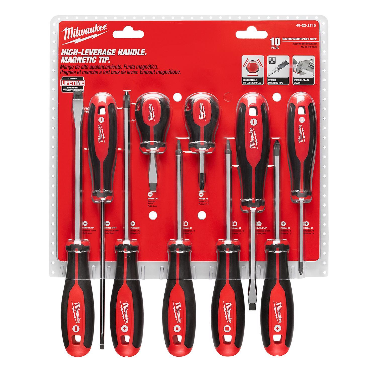 Milwaukee 3 to 8 in. L Phillips/Slotted Screwdriver Set 10 pc