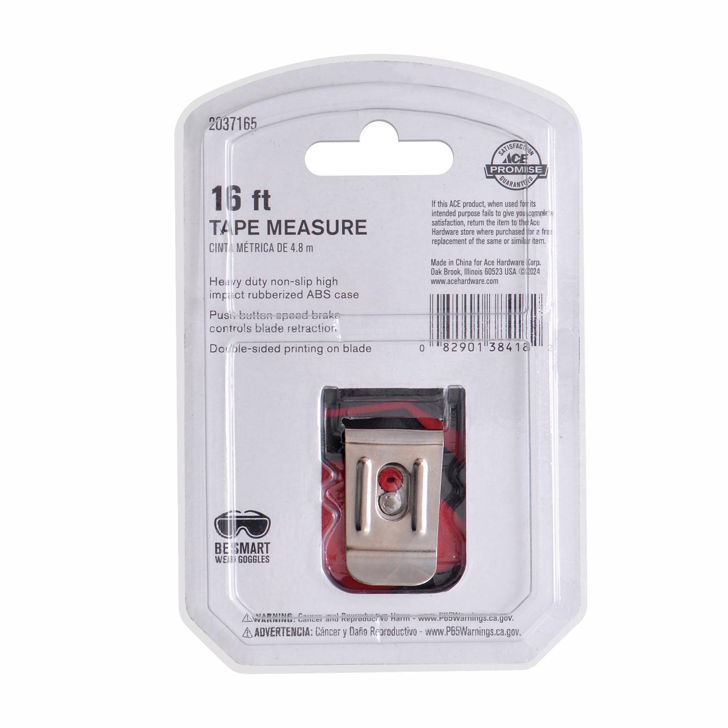Ace 16 ft. L X 3/4 in. W Compact Tape Measure 1 pk