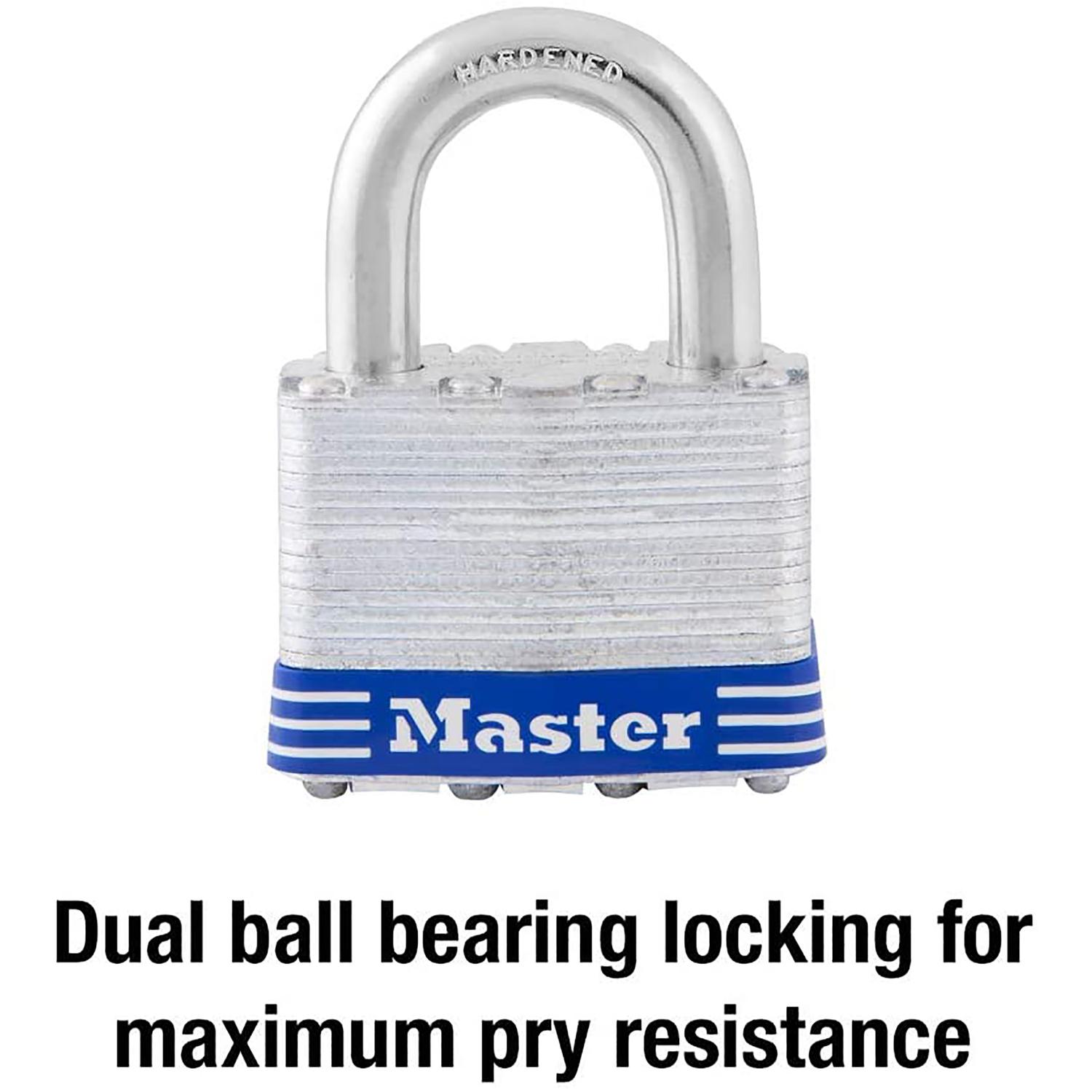 Master Lock 1-1/2 in. H X 2 in. W Laminated Steel 4-Pin Cylinder Exterior Padlock