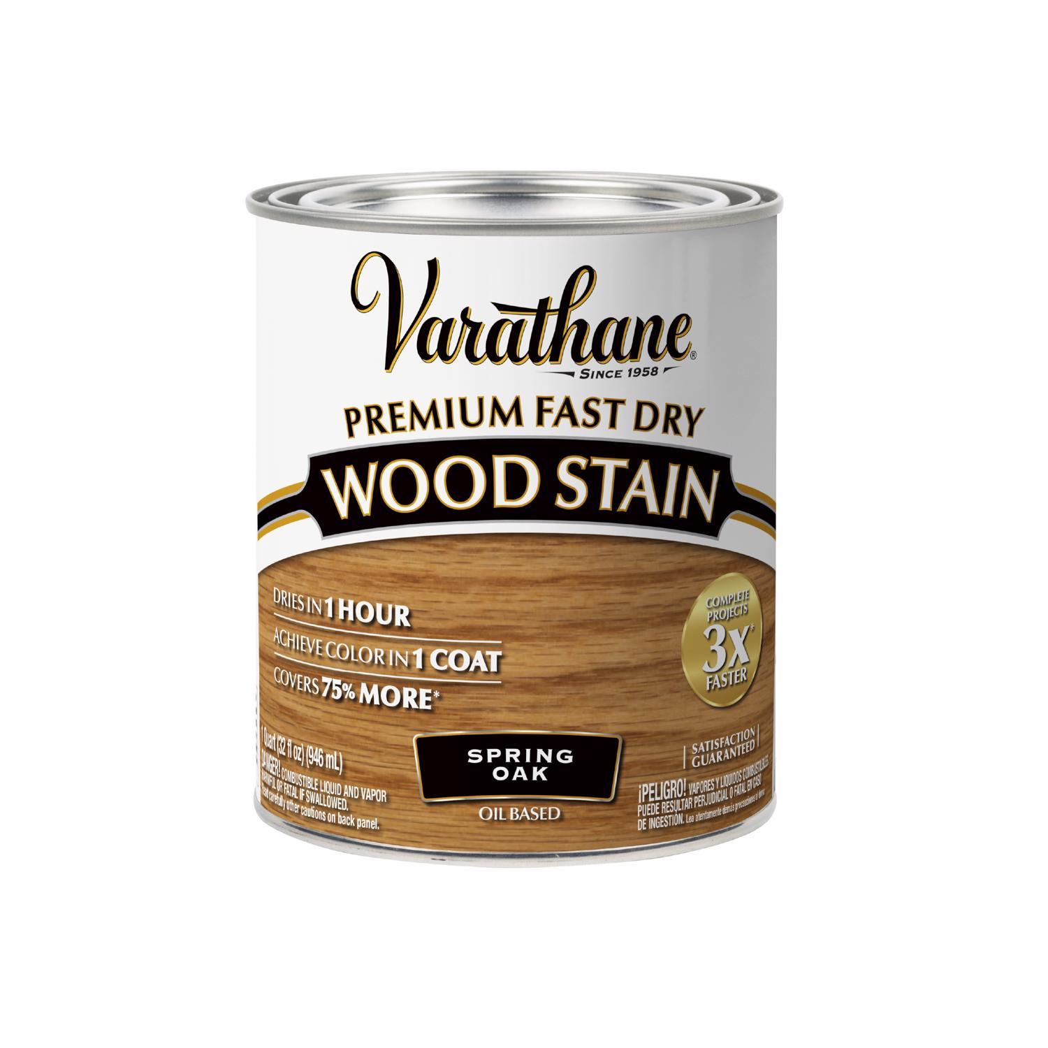 Varathane Semi-Transparent Spring Oak Oil-Based Urethane Modified Alkyd Fast Dry Wood Stain 1 qt