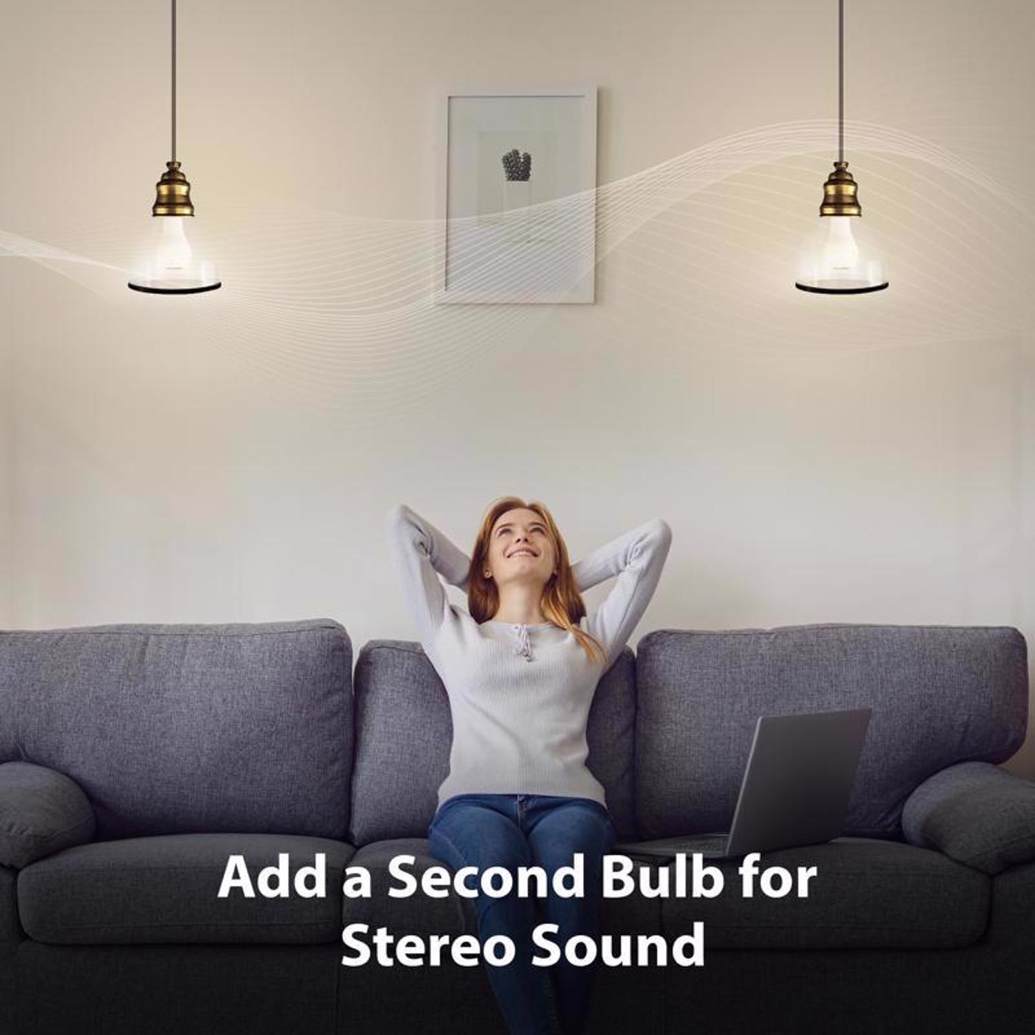 Feit A19 E26 (Medium) LED Speaker Bulb Bright White 60 Watt Equivalence 1 pk