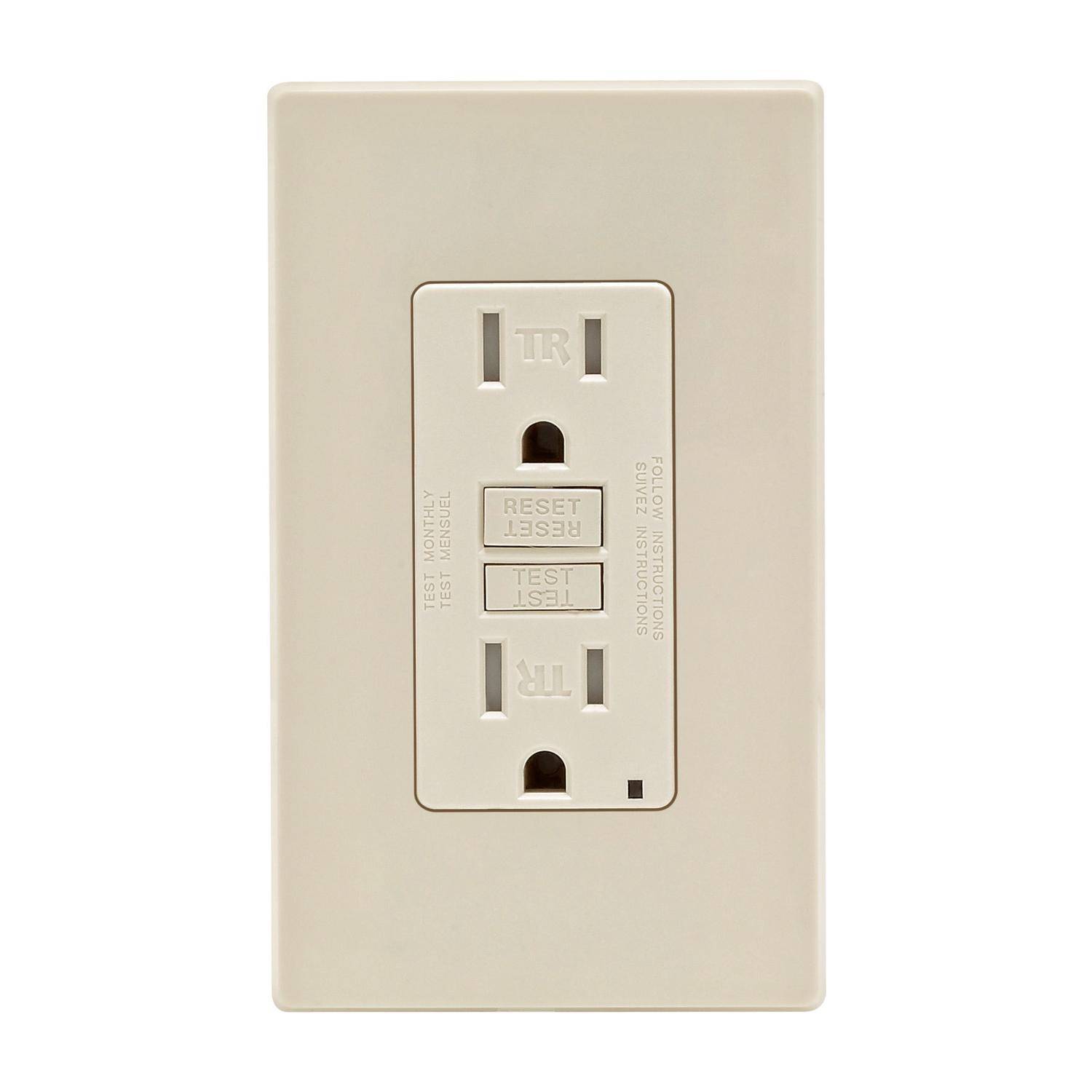 Leviton 15 amps 125 V Light Almond Outlet/Wallplate 5-15R 1 pk