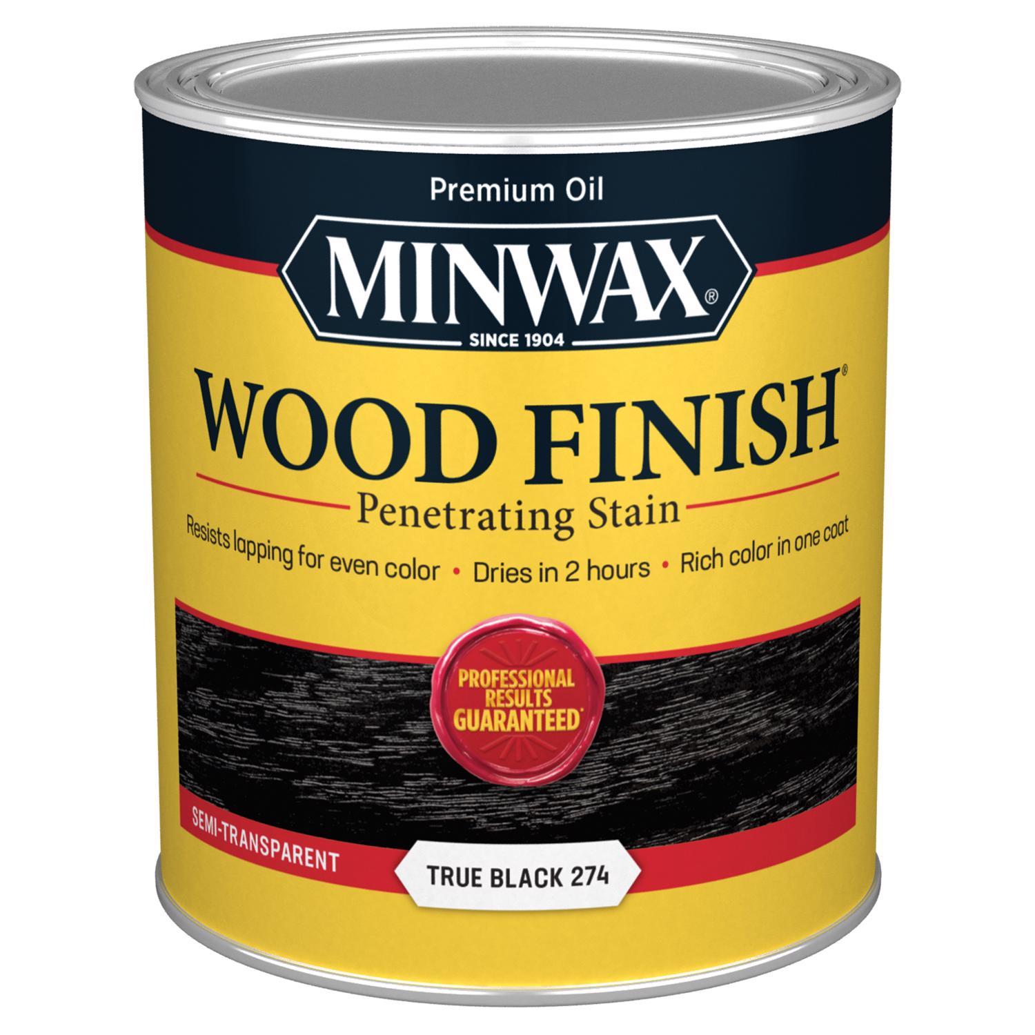 Minwax Wood Finish Semi-Transparent True Black Oil-Based Penetrating Wood Finish 1 qt