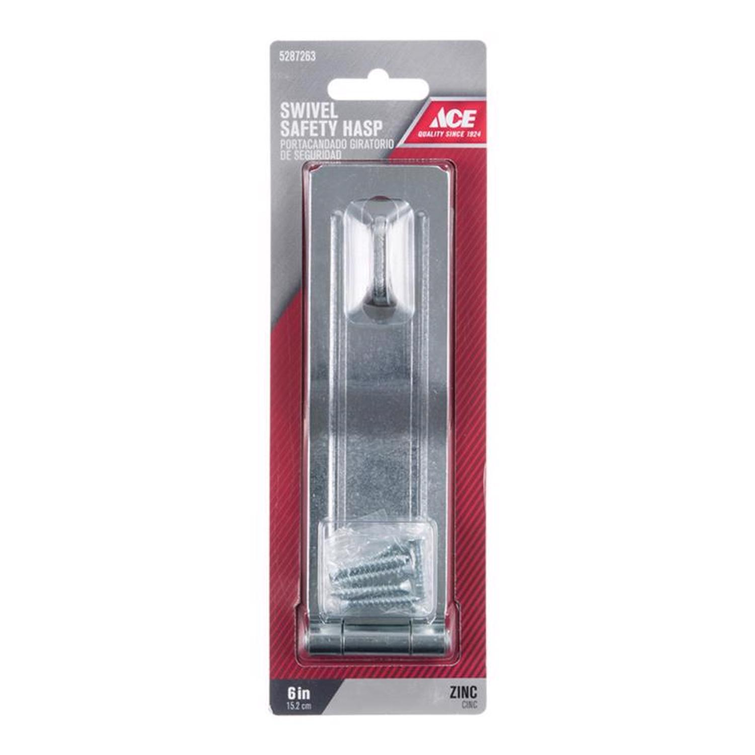 Ace Zinc 6 in. L Swivel Staple Safety Hasp