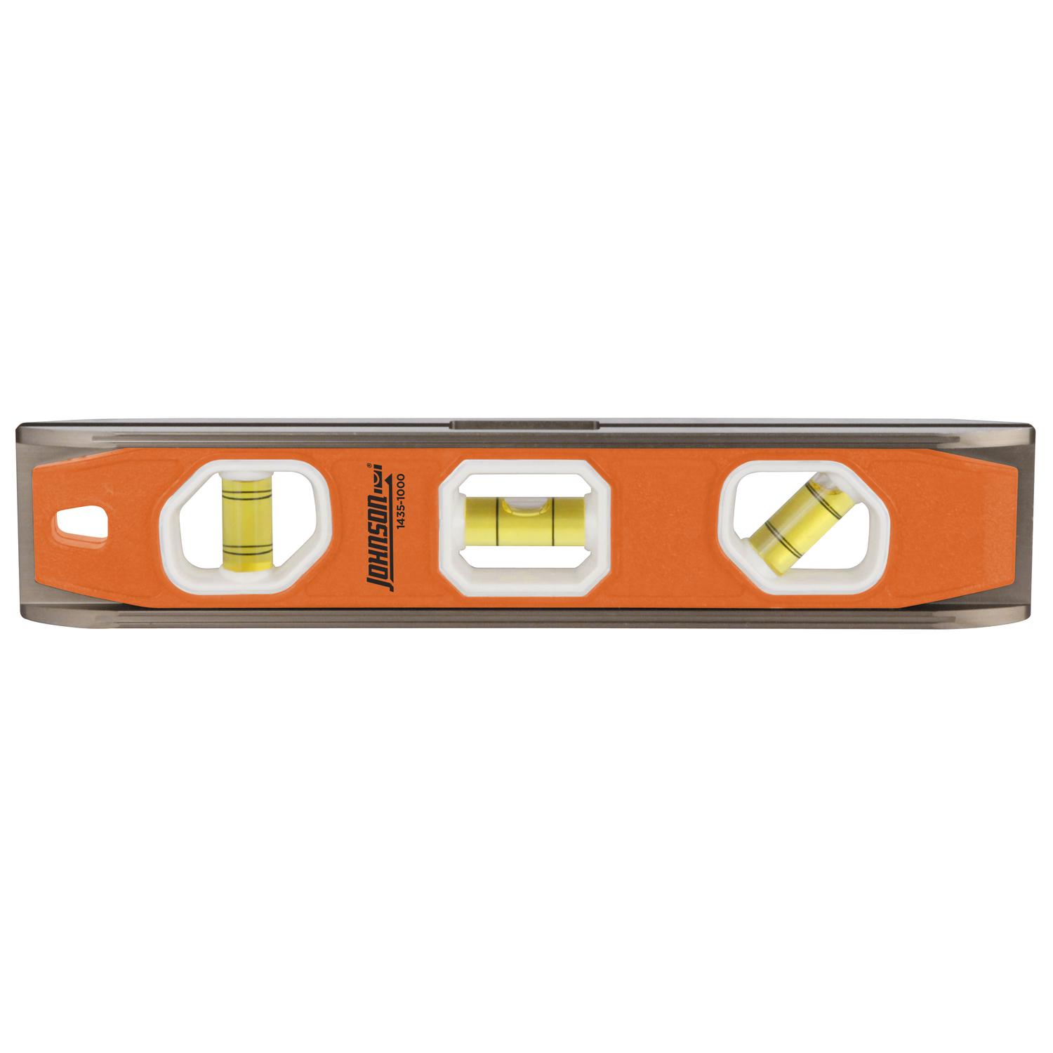 Johnson 10 in. Aluminum Magnetic Torpedo Level 3 vial