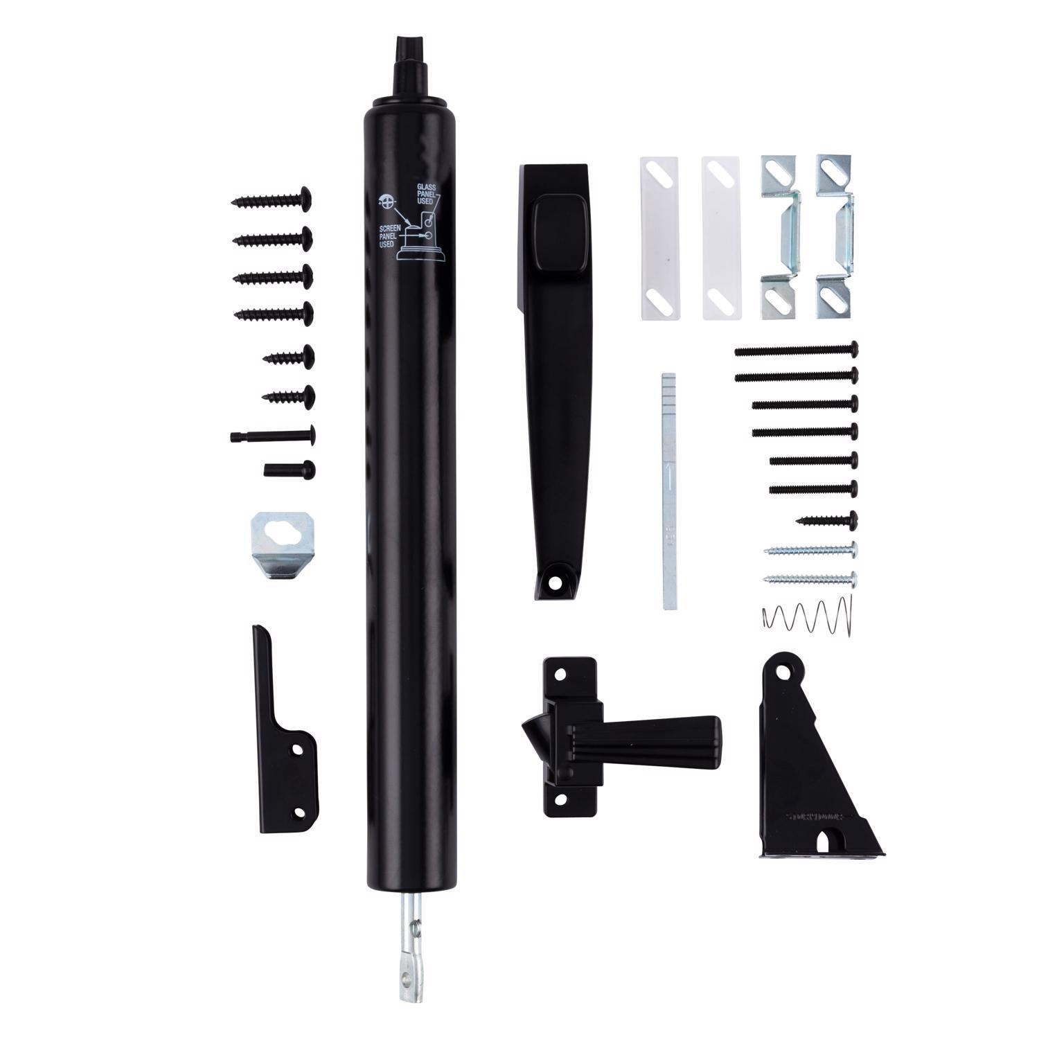 Ace Black Aluminum/Steel Pneumatic Screen/Storm Door Closer