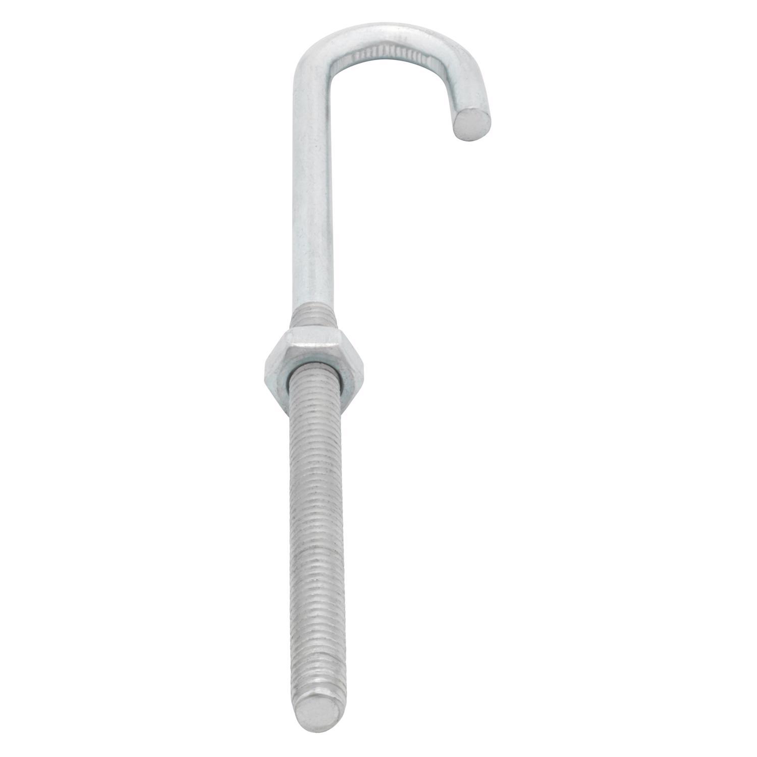 Hampton Small Zinc-Plated Silver Zinc 1 in. L J-Bolt 115 lb 1 pk