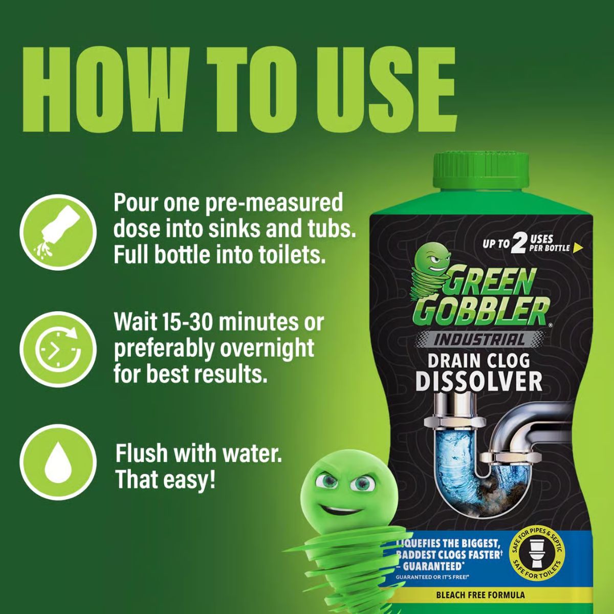Green Gobbler Liquid Drain Clog Remover 32 fl. oz.