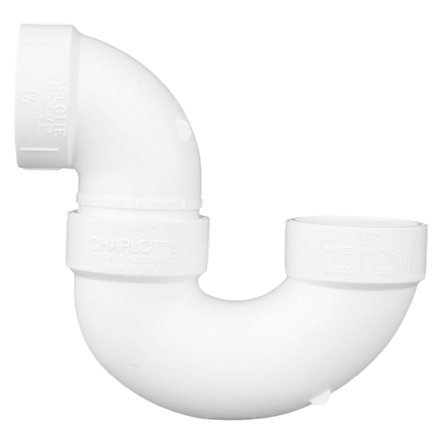 Charlotte Pipe Schedule 40 1-1/2 in. Hub X 1-1/2 in. D Hub PVC P-Trap with Union 1 pk