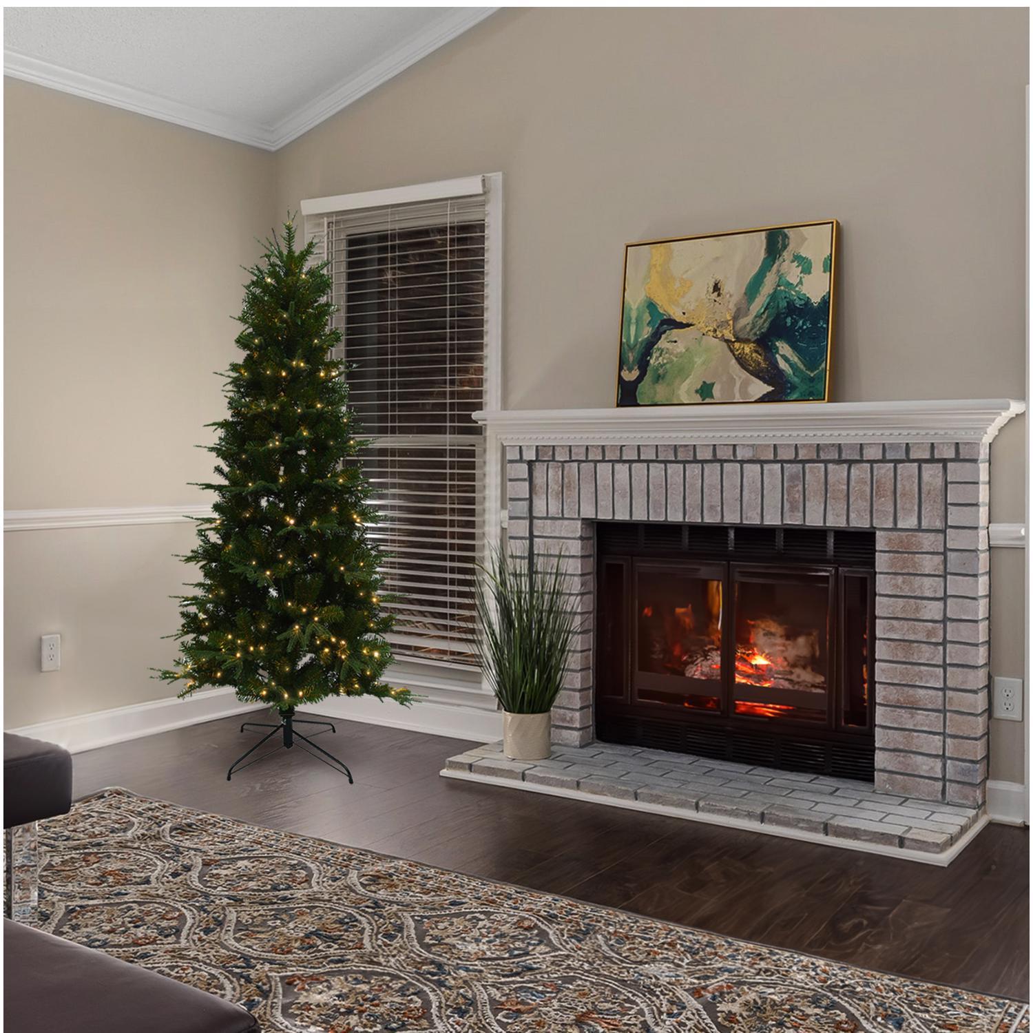 Holiday Bright Lights 1-2 Tree 7 ft. Full LED 350 ct Hudson Fraser Fir Color Changing Christmas Tree