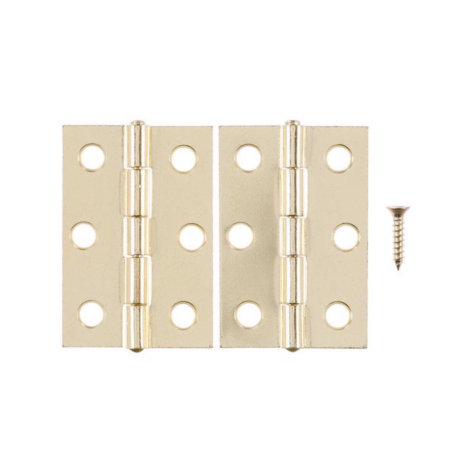 Ace 2-1/2 in. L Bright Brass Narrow Hinge 2 pk