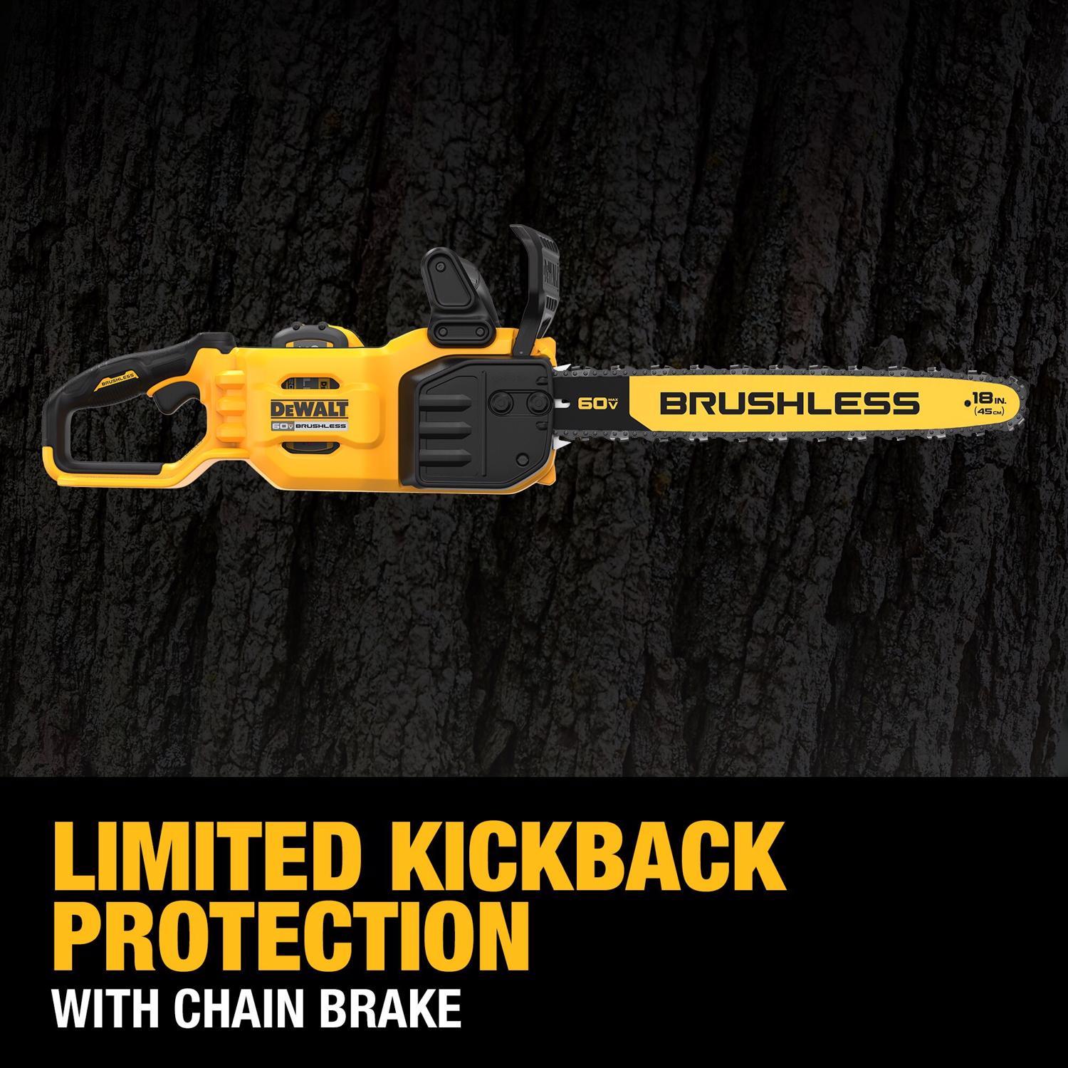 DeWalt 60V MAX DCCS672X1 18 in. 40.9 cc 60 V Battery Chainsaw Kit (Battery & Charger)