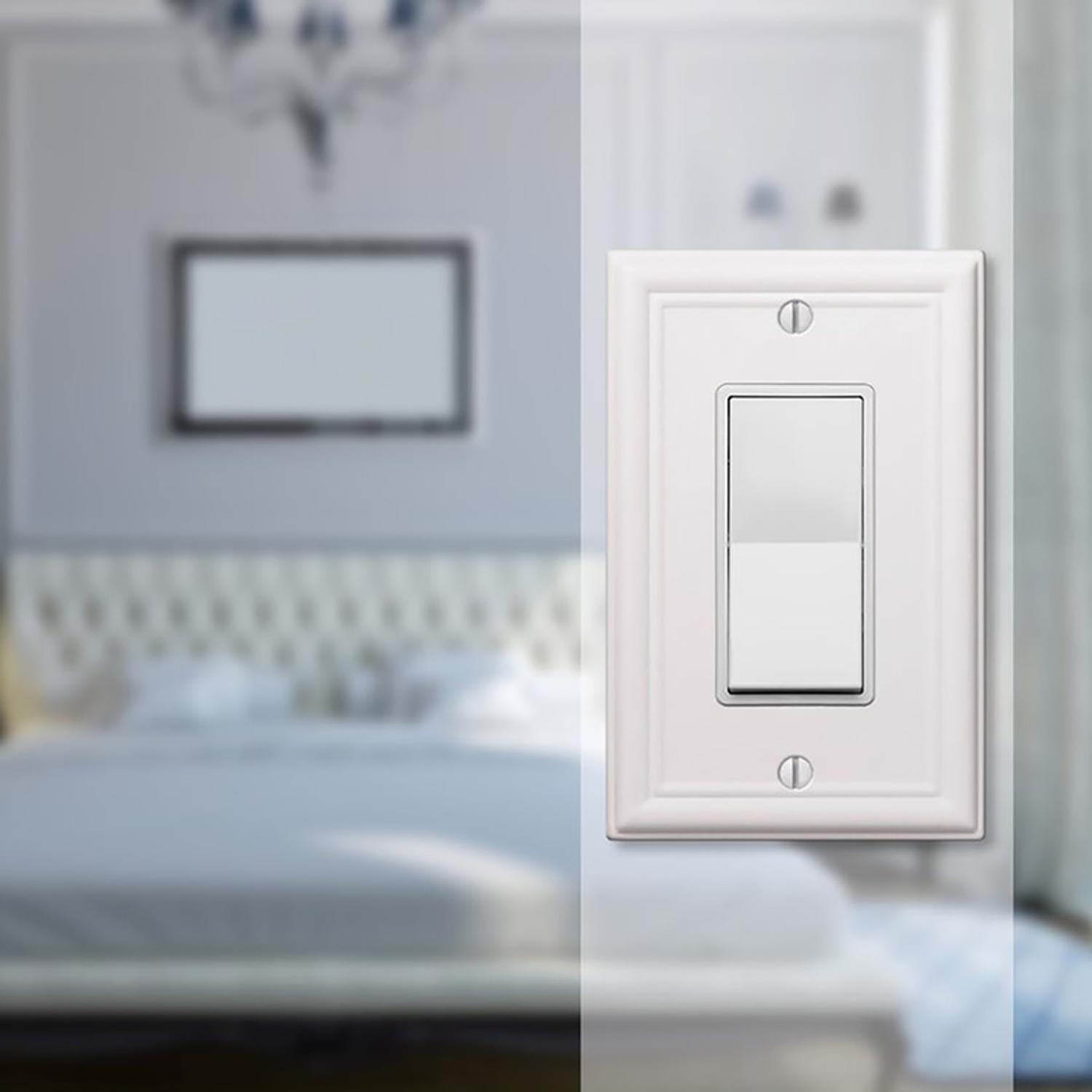 Amerelle Chelsea White 1 gang Stamped Steel Decorator Wall Plate 1 Pack