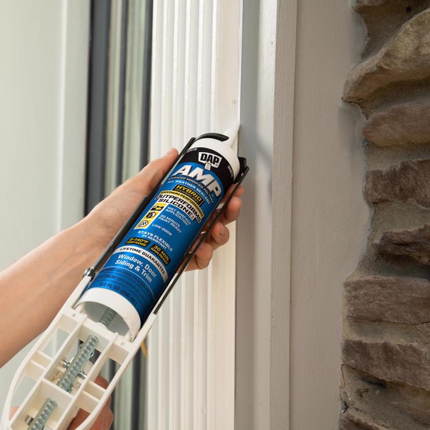 DAP AMP White Polymer Advanced Hybrid Caulk Sealant 9 oz