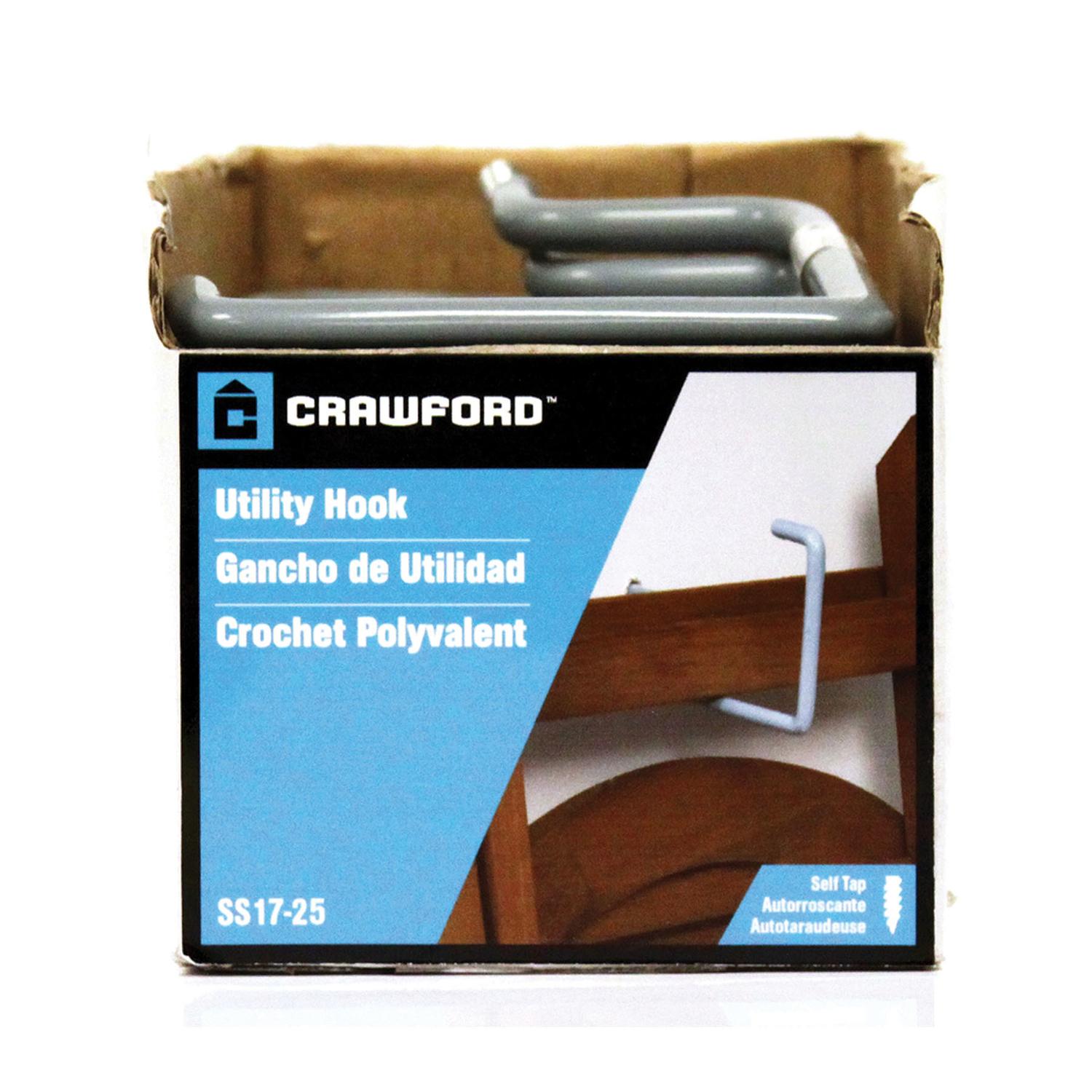 Crawford 7.17 in. L Vinyl Coated Gray Steel Large Storage Hook 20 lb. cap. 1 pk