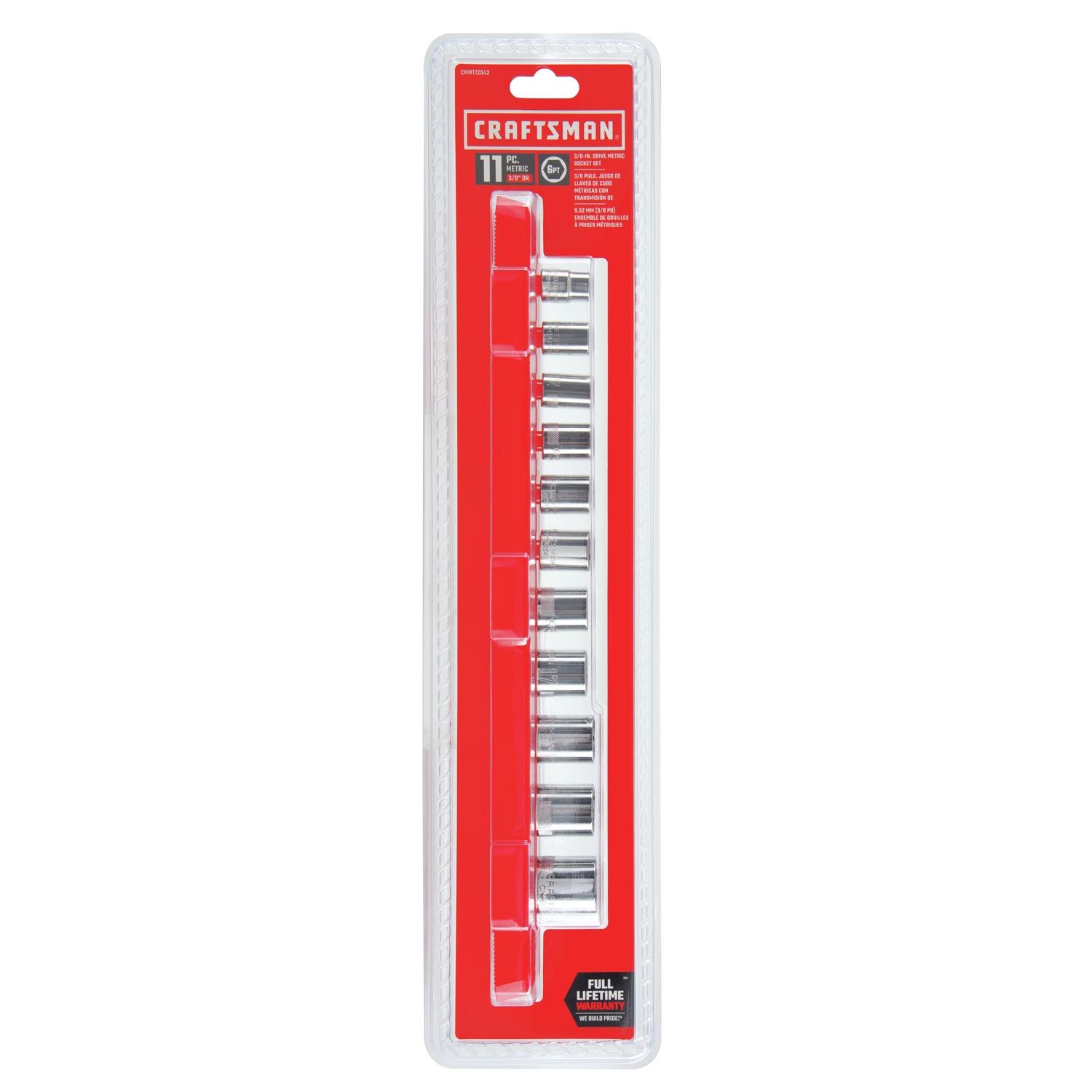 Craftsman 3/8 in. drive Metric 6 Point Socket Set 11 pc