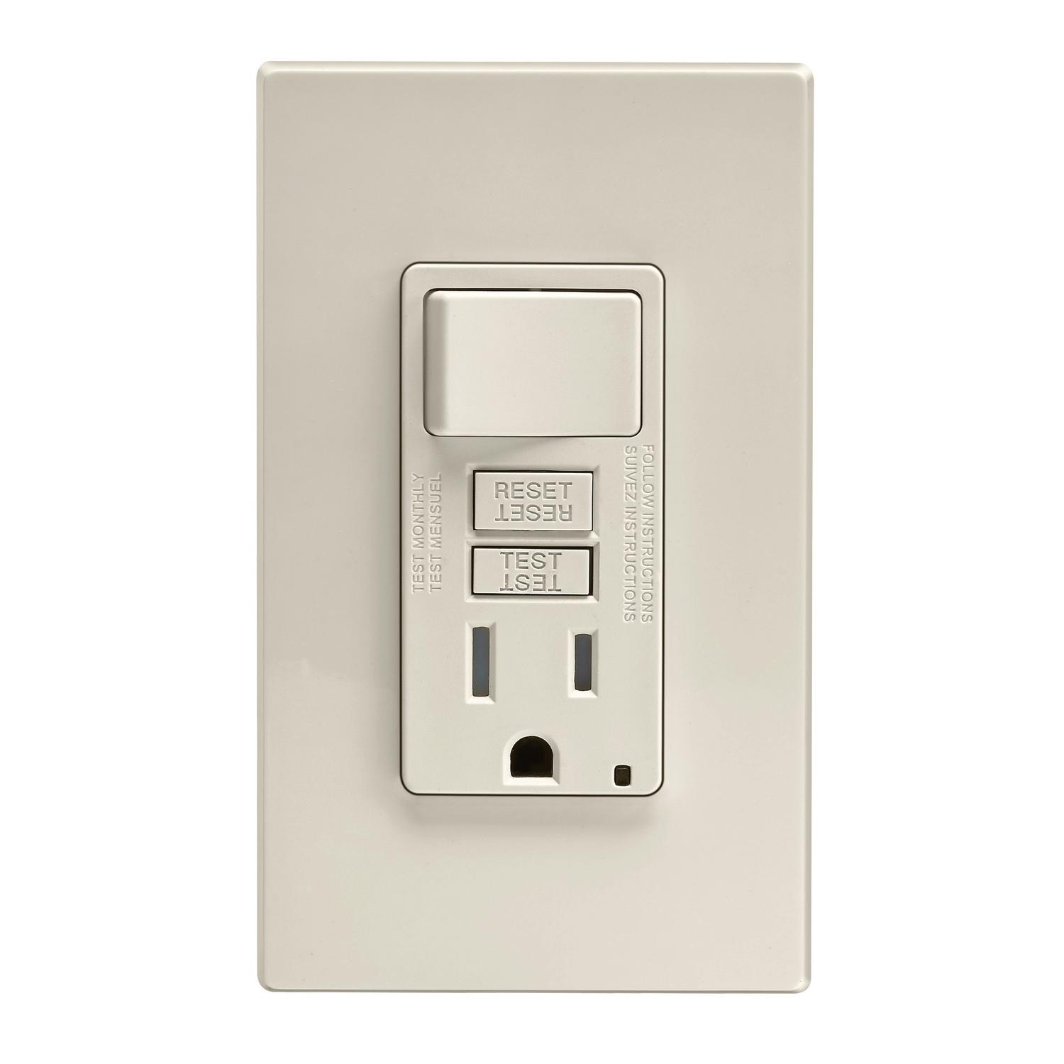 Leviton SmartlockPro 15 amps 125 V Light Almond Outlet/Wallplate 5-15R 1 pk