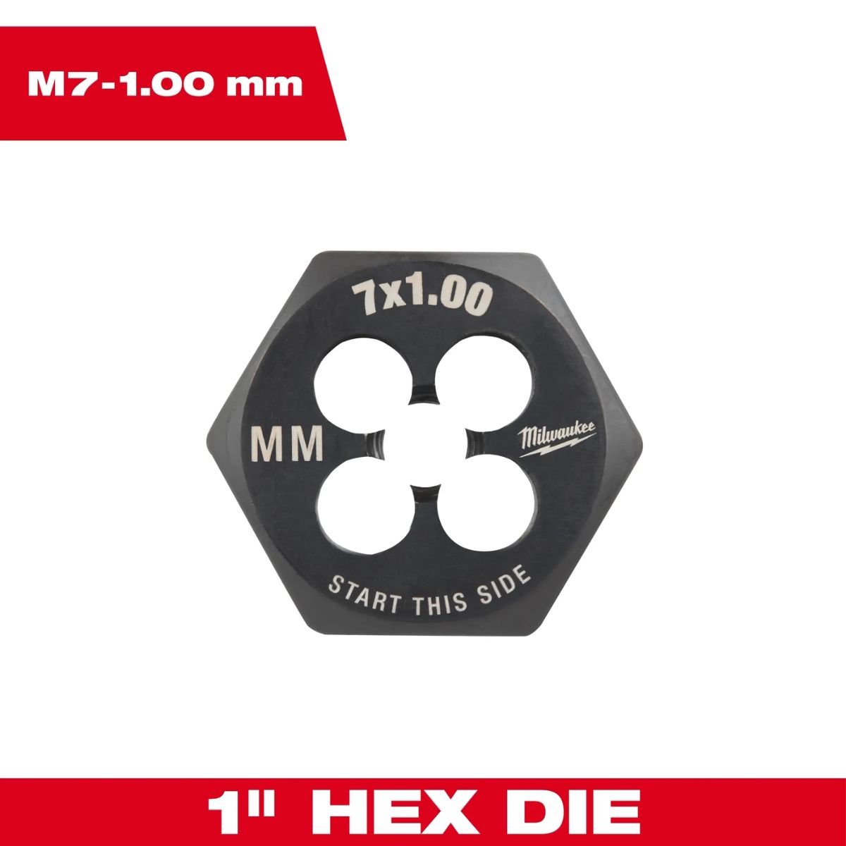 Milwaukee M7-1.00 mm 1 in. Hex Threading Die