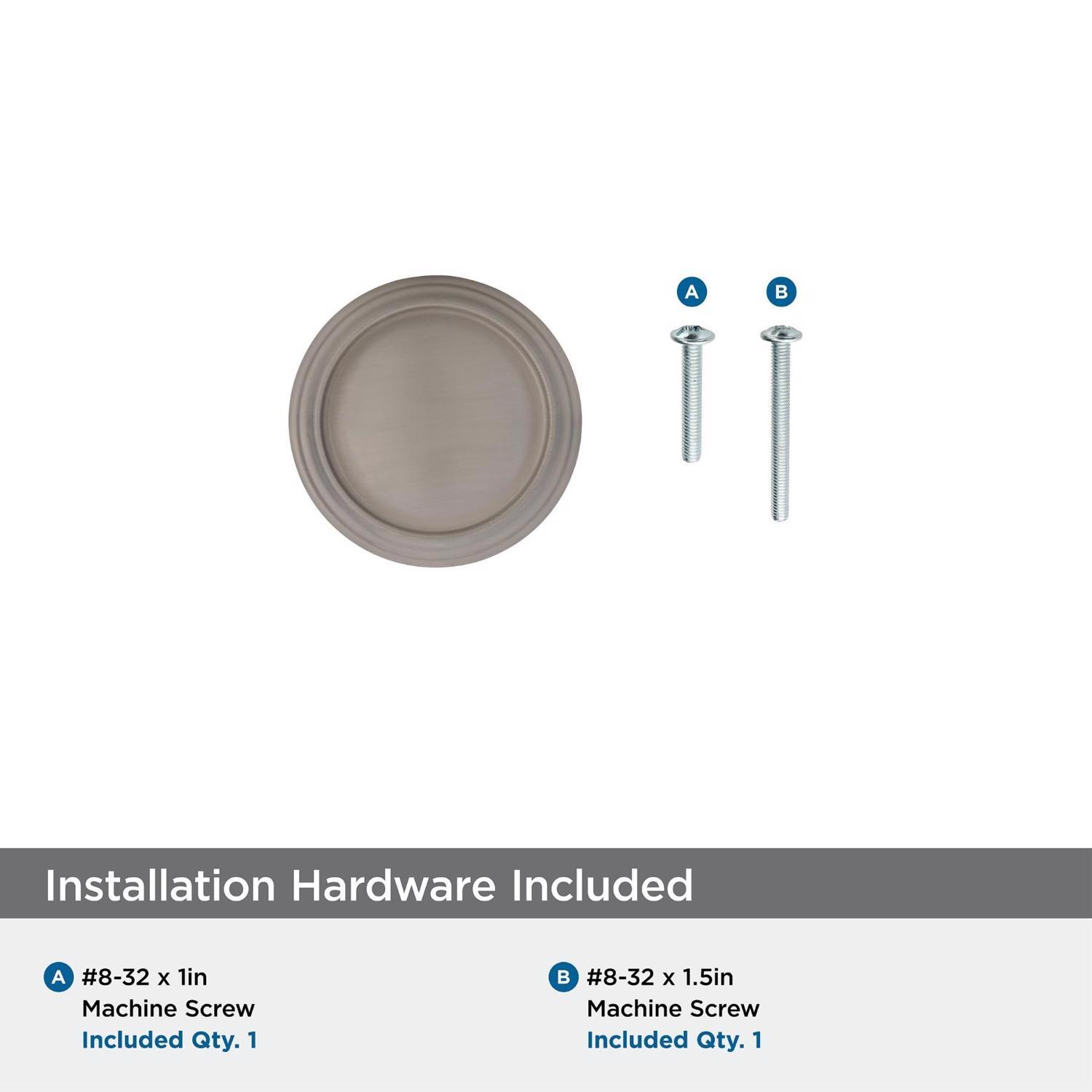 Amerock Revitalize Round Cabinet Knob 1-1/4 in. D 1-1/4 in. Satin Nickel 1 pk