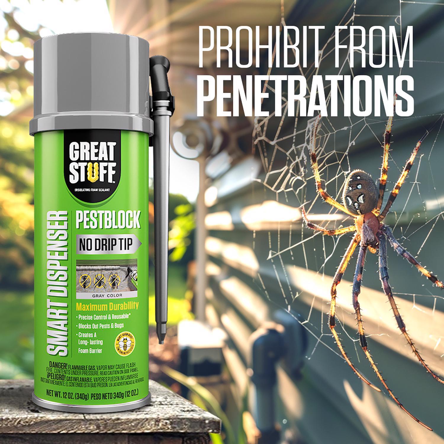 Great Stuff Smart Dispenser Gray Polyurethane Insulating Foam Sealant 12 Oz