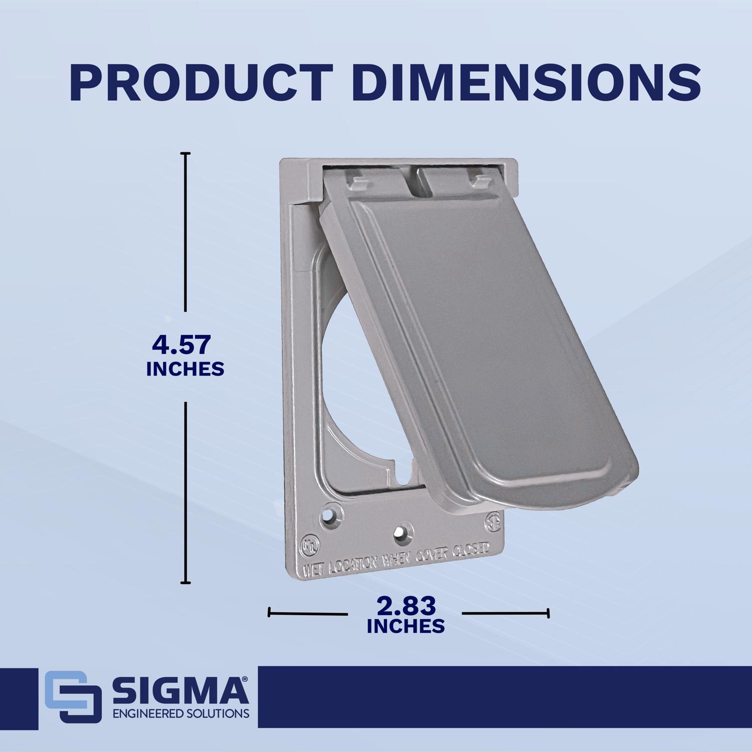 Sigma Engineered Solutions Rectangle Die-Cast Metal 1 gang 4.57 in. H X 2.83 in. W 30/50 Amp Recepta