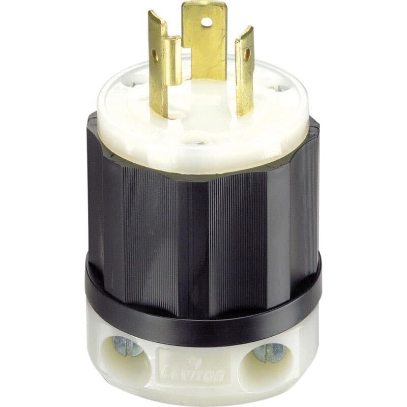 Leviton Industrial Nylon Grounding Plug L5-20P 16-10 AWG 2 Pole 3 Wire