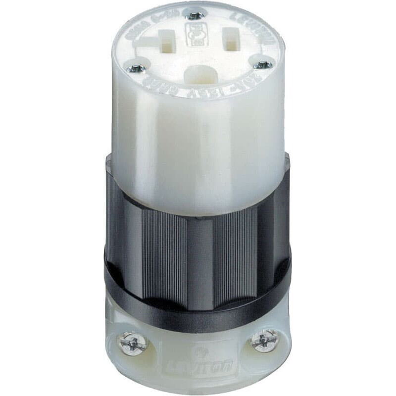 Leviton Industrial Nylon Ground/Straight Blade Plug 5-20R 2 Pole 3 Wire