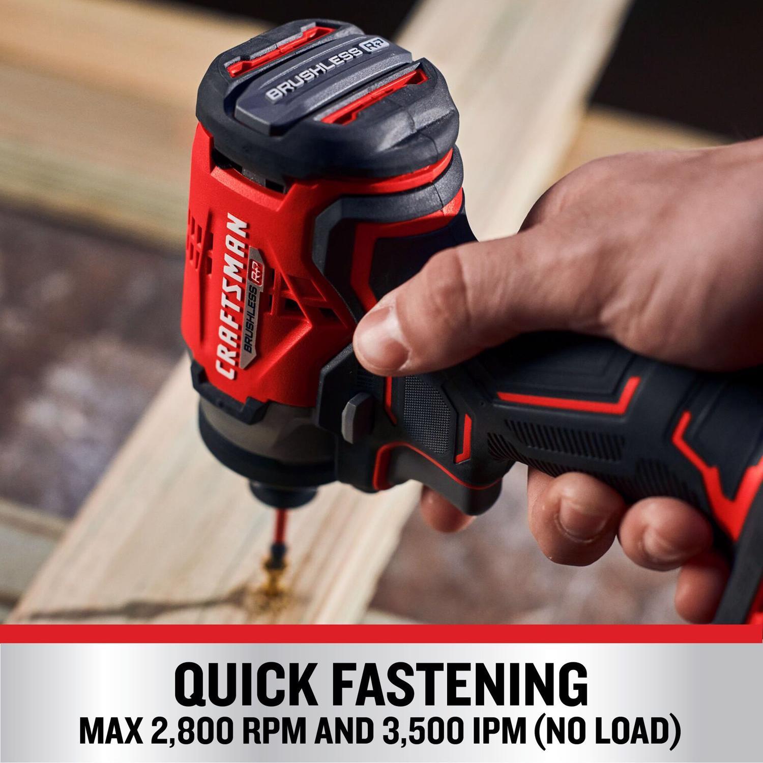 Craftsman V20 1/4 in. Cordless Brushless Impact Driver Kit (Battery & Charger)