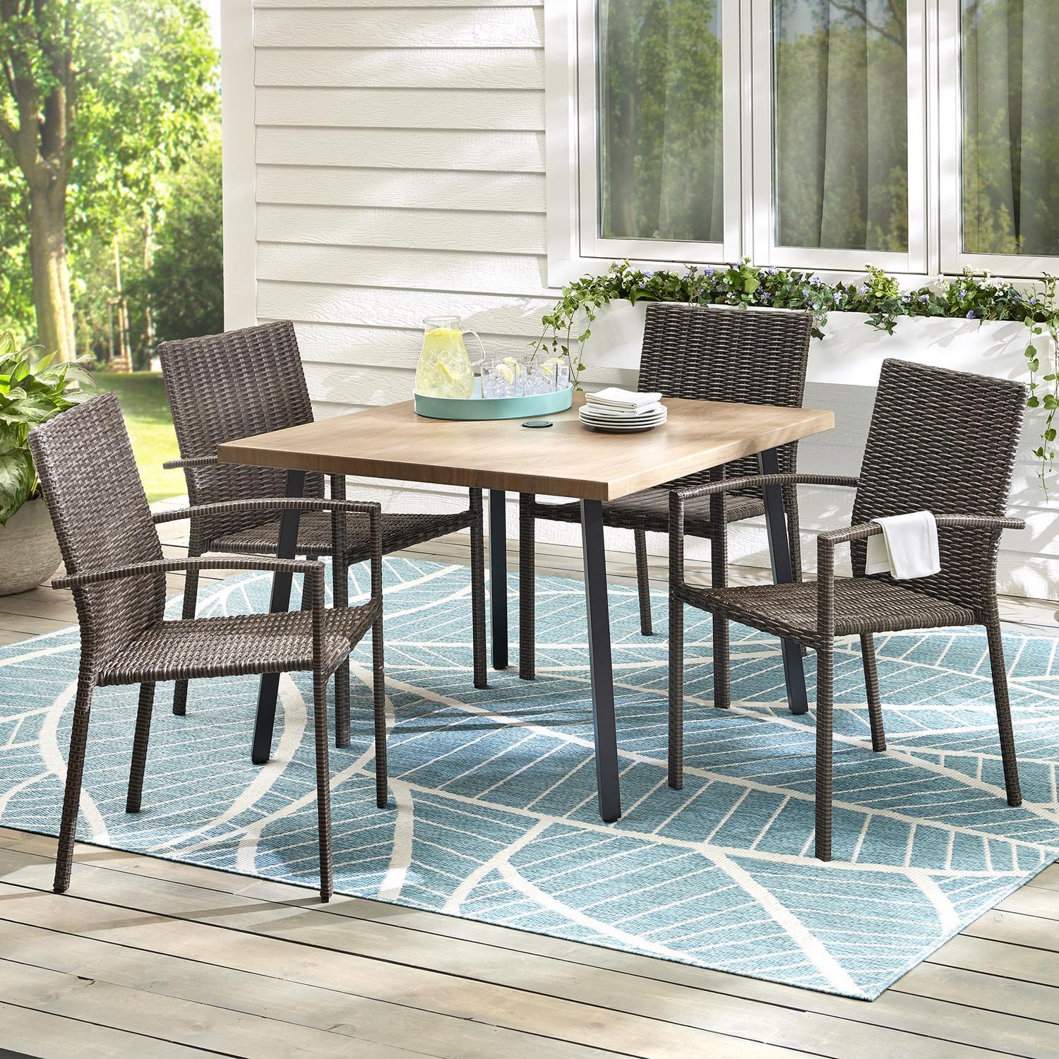 Living Accents Brown Steel Frame Woven Chair Brown