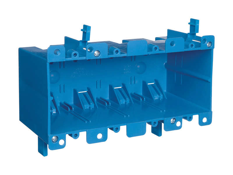 Carlon 68 cu in rectangle pvc 4 gang electrical box blue stine home
