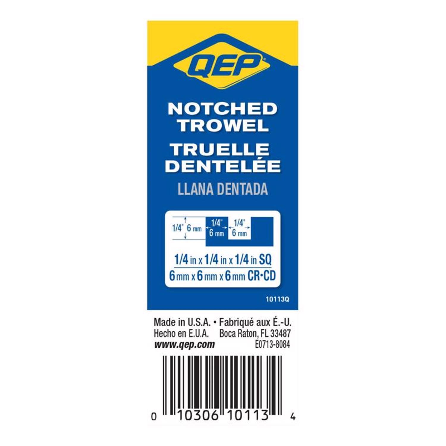 QEP 9 in. W X 4 in. L Steel Square Notched Trowel