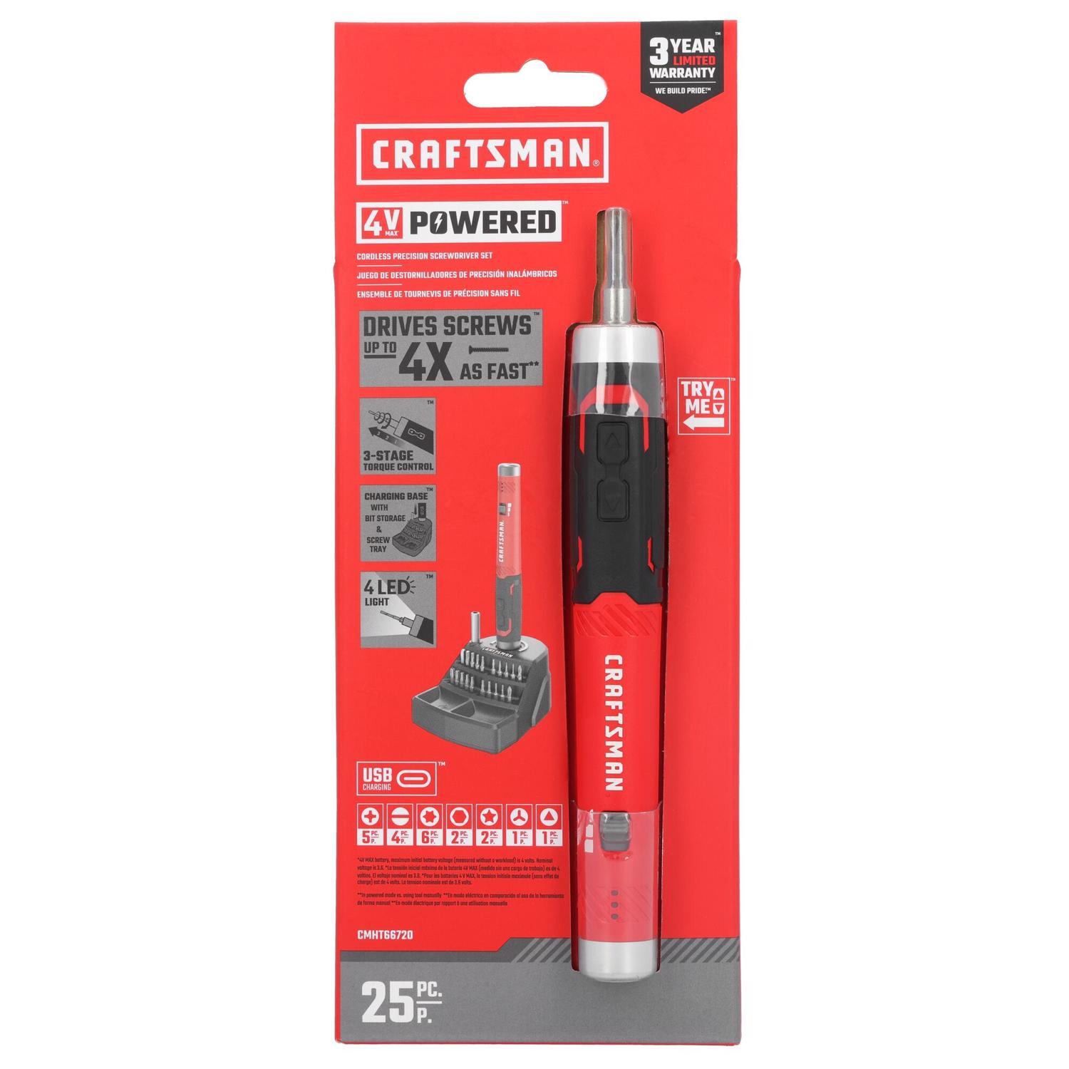 CRAFTSMAN 4V Cordless Powered Screwdriver Kit