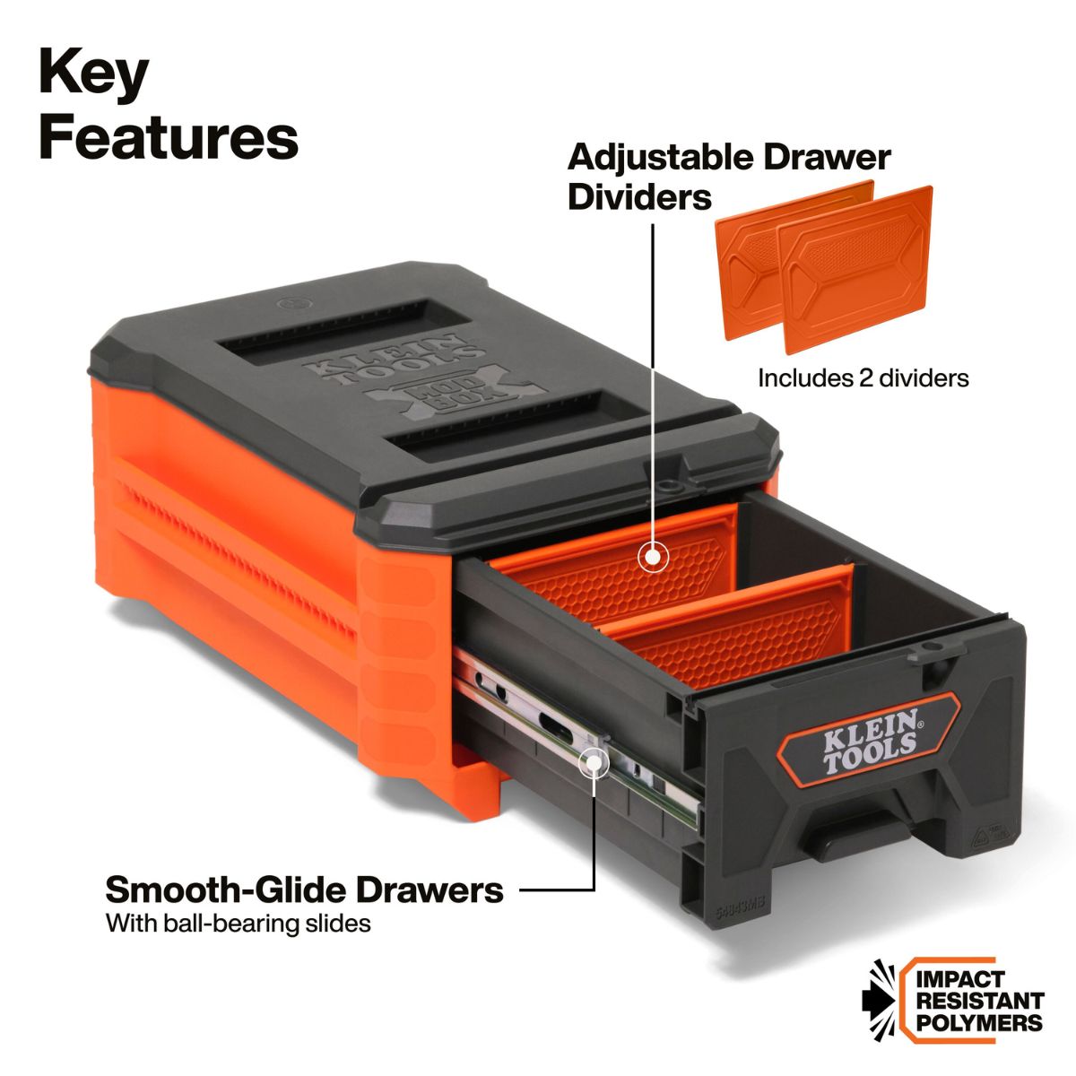 Klein Tools MODbox Compact Single Drawer, Half Width
