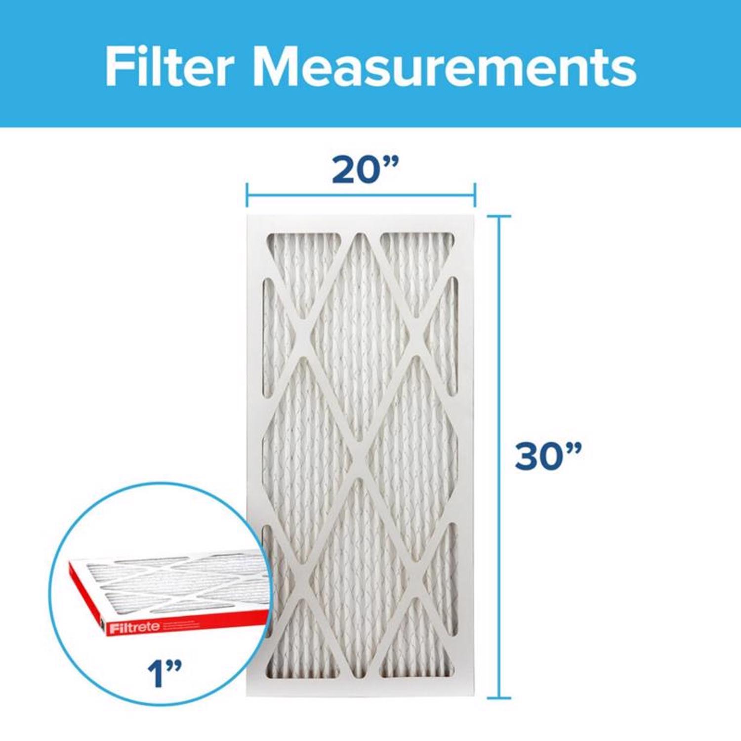 Filtrete 20 in. W X 30 in. H X 1 in. 1000 MPR Pleated Allergen Air Filter 1 pk