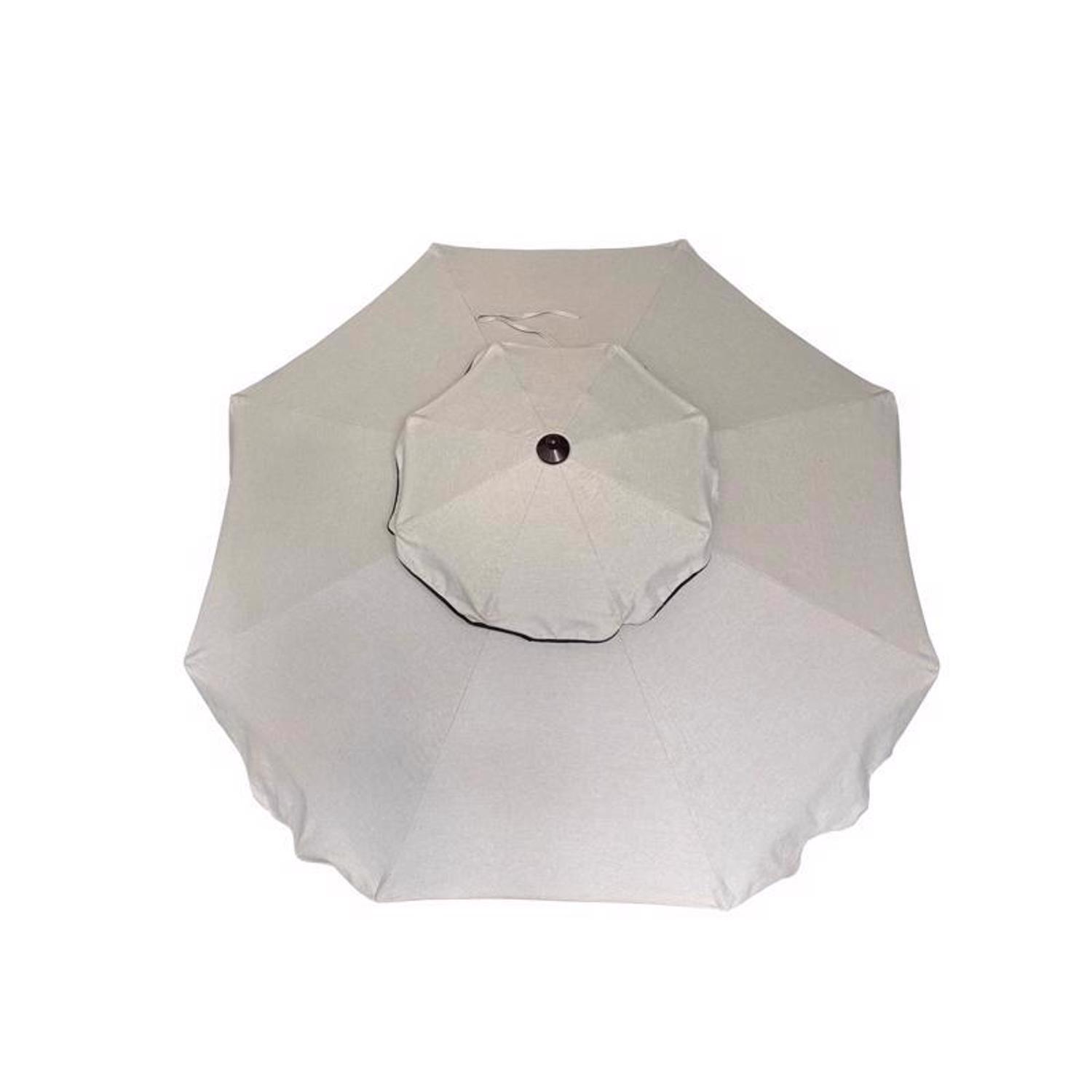 Living Accents Scalloped 9 ft. Tiltable Tan Patio Umbrella