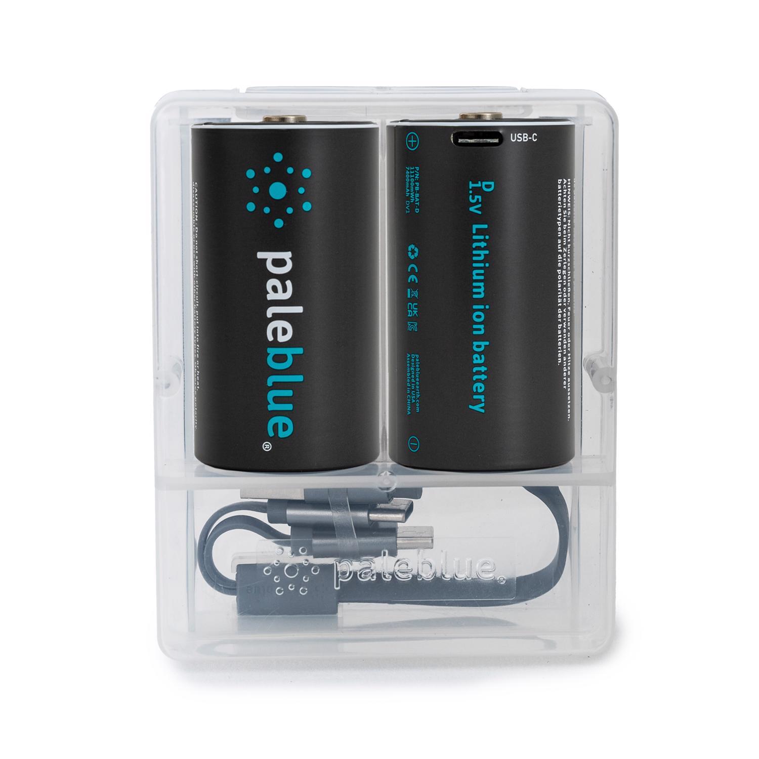 Pale Blue Earth D Lithium Batteries 2 Pack Clamshell