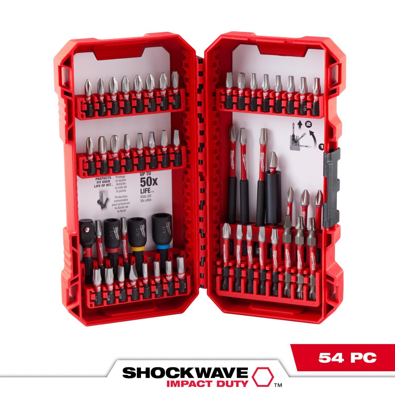 Milwaukee Shockwave Drill and Driver Bit Set Alloy Steel 54 pc