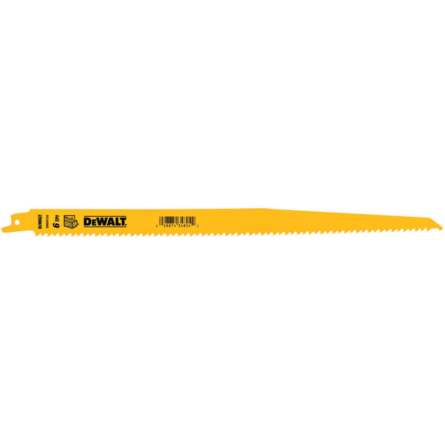 DeWalt 12 in. Bi-Metal Reciprocating Saw Blade 6 TPI 1 blade