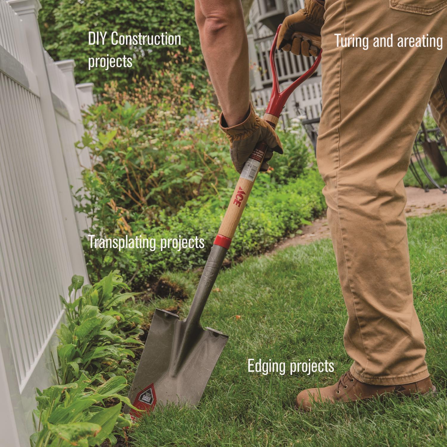 Ace 41.5 in. Steel Garden Spade Wood Handle