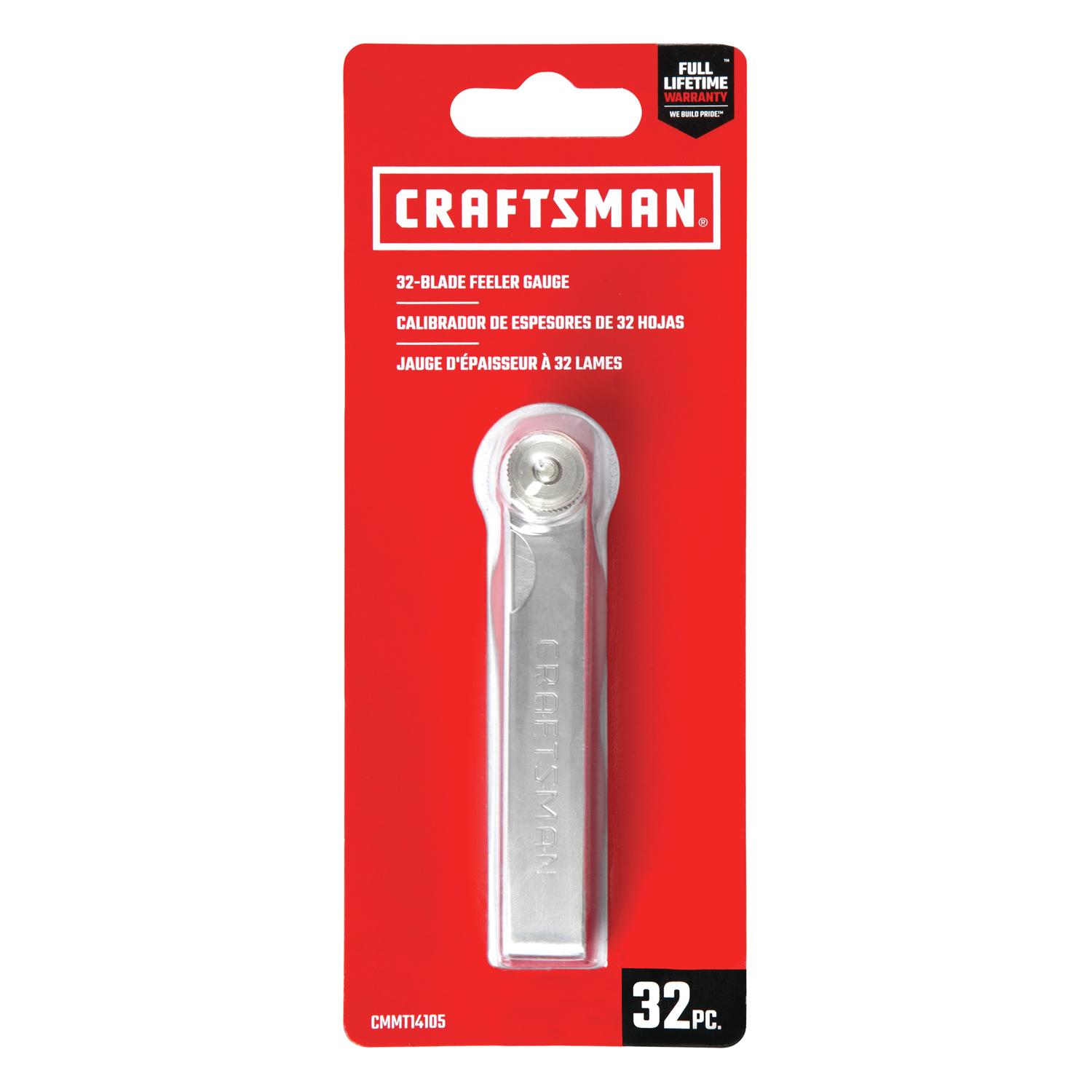 Craftsman 6-8/9 in. L X 2-3/4 in. W 32-Blade Feeler Gauge 0.04 in. Silver 1 pc