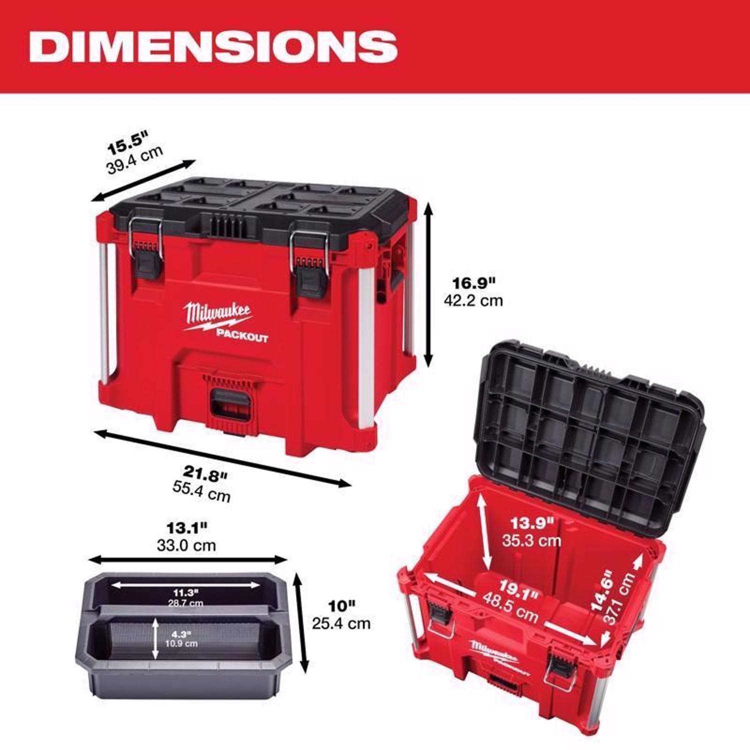 Milwaukee PACKOUT 22 in. XL Tool Box Black/Red