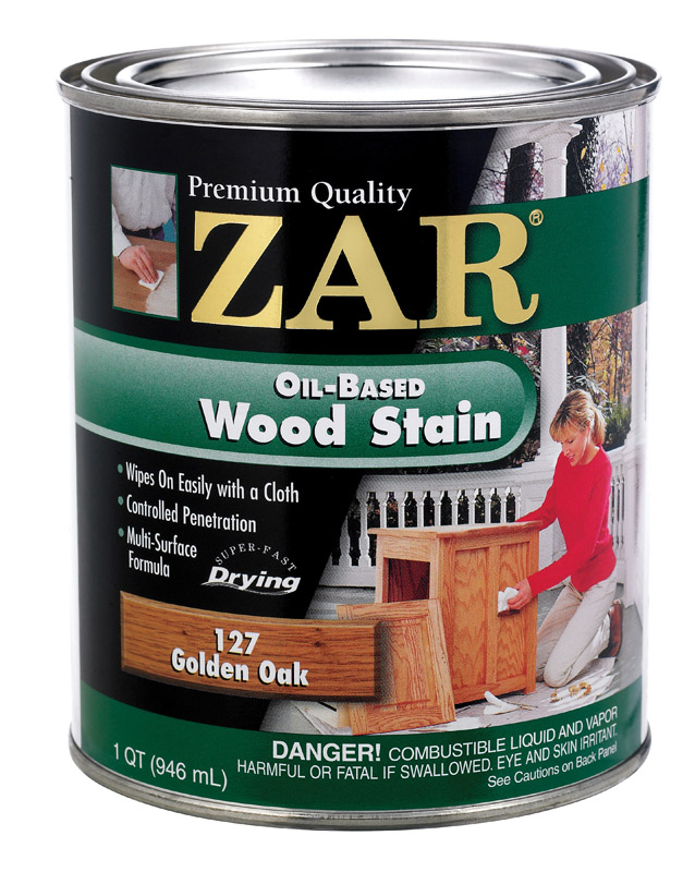 ZAR Semi-Transparent Oil-Based Wood Stain Golden Oak Tintable 1 qt.