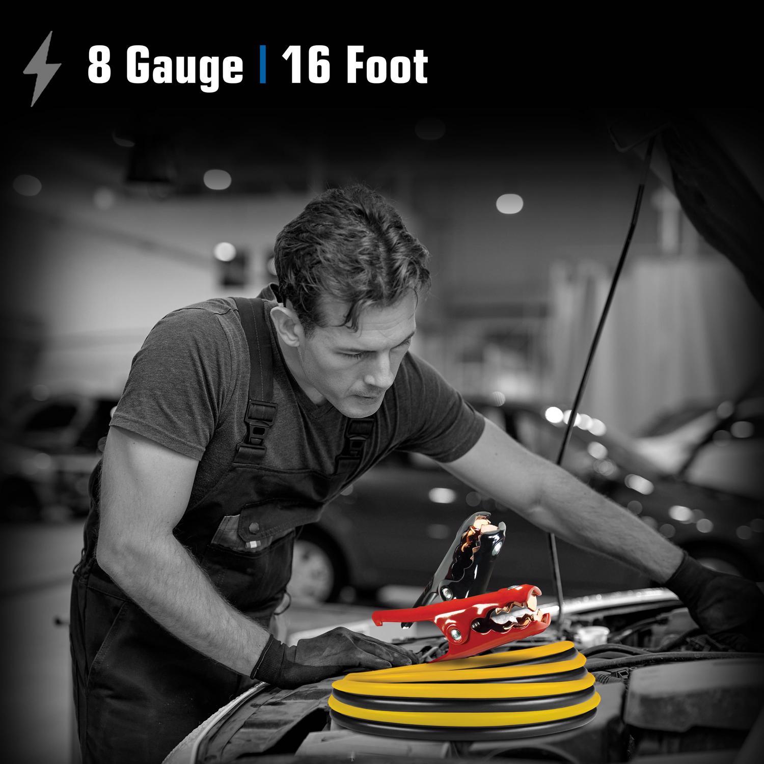 DieHard 16 ft. 8 Ga. Booster Cable Clamps