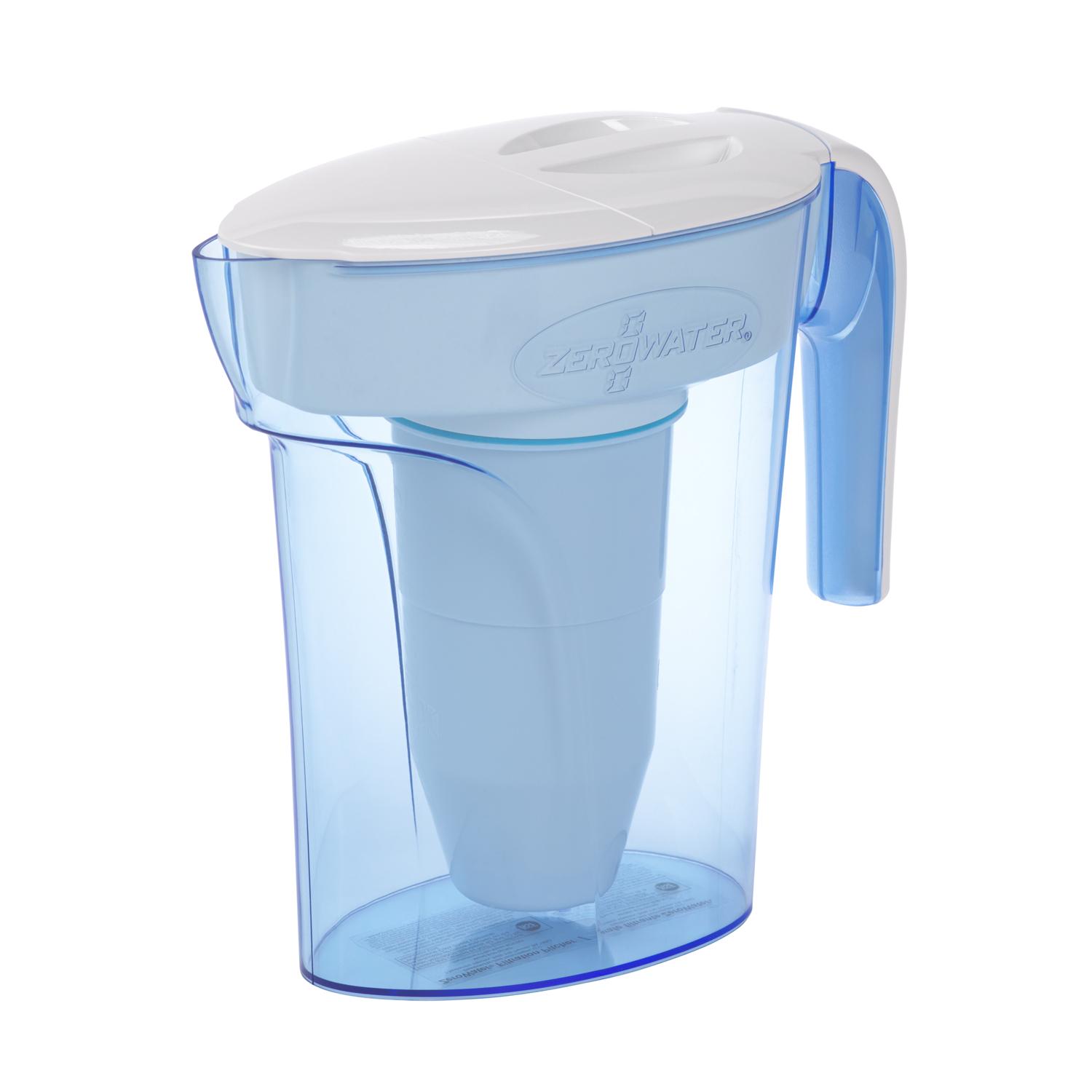 ZeroWater Ready-Pour 7 cups Blue Water Filtration Pitcher