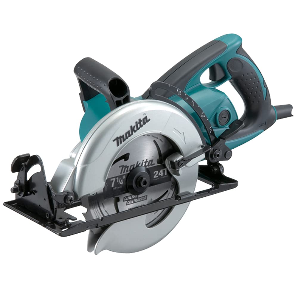 15 Amp 7-1/4" Corded Hypoid Circular Saw with 51.5 degree Bevel Capacity and 24T Carbide Blade