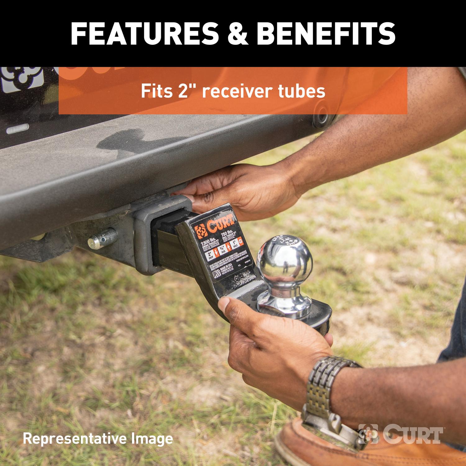 CURT 7500 lb. cap. 2 in. Ball Mount Kit