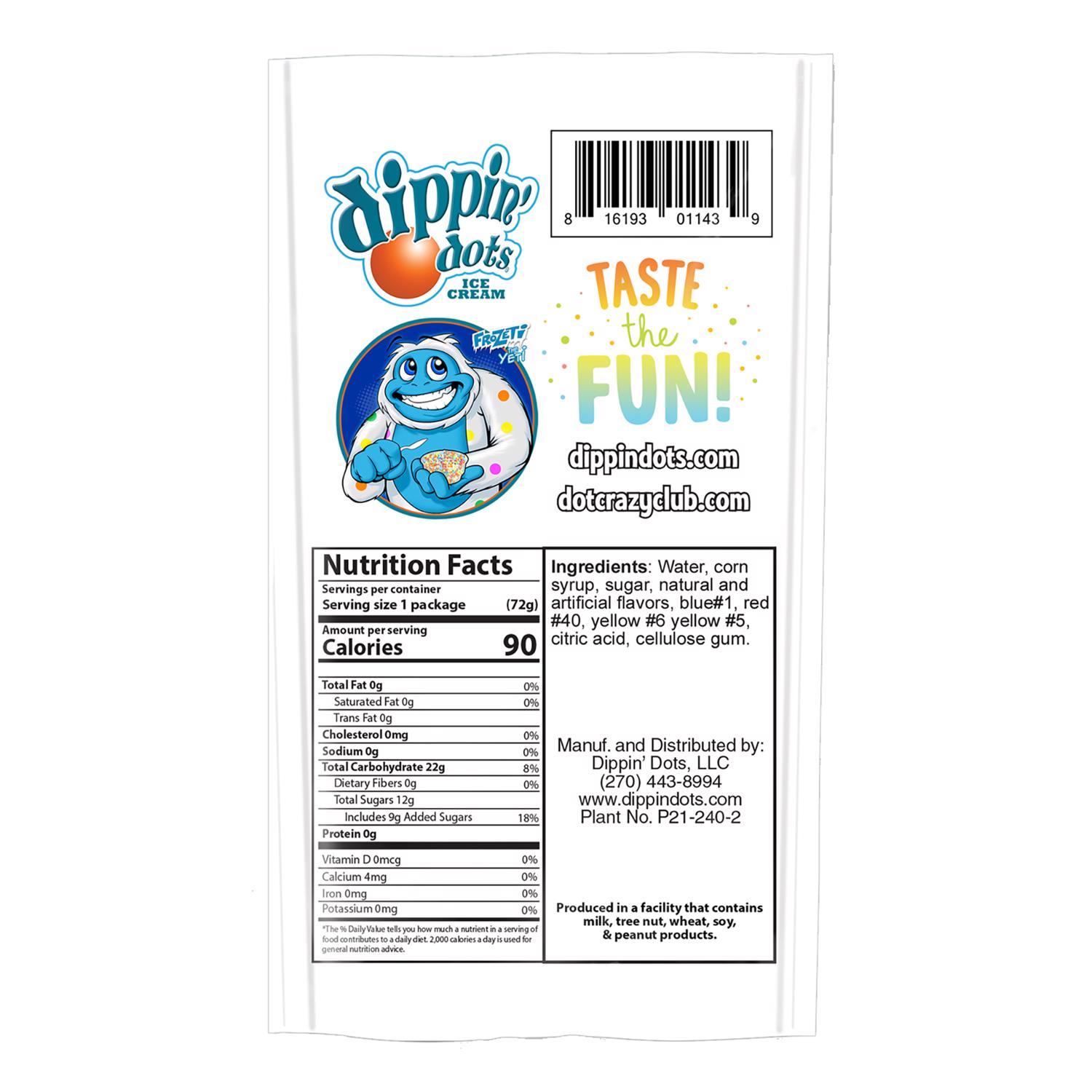 Dippin' Dots Beaded Ice Cream Rainbow Ice Ice Cream Mix 3 oz Pouch