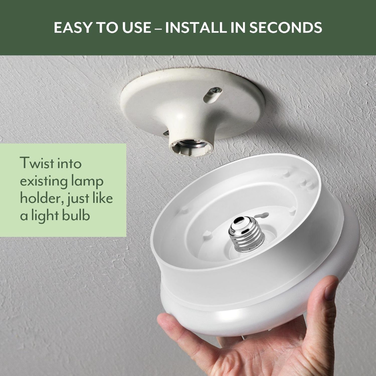 ETI 3.58 in. H X 7 in. W X 7 in. L White LED Ceiling Spin Light