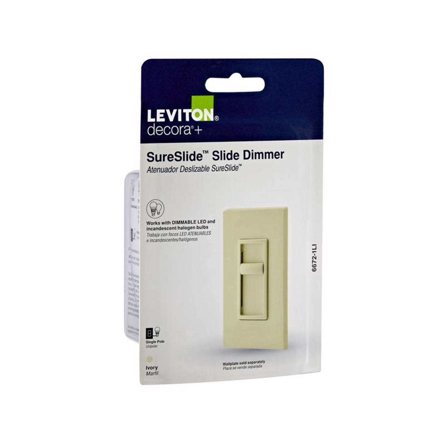 Leviton Decora SureSlide Ivory 600 W Slide Dimmer Switch 1 pk