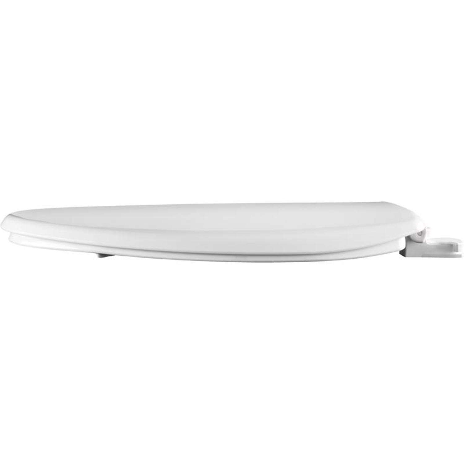 Mayfair by Bemis Elongated White Plastic Toilet Seat